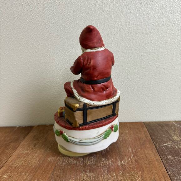 Vintage Santa Claus with Toys Musical Porcelain Bisque Hand Painted Silent Night - Picture 3 of 7
